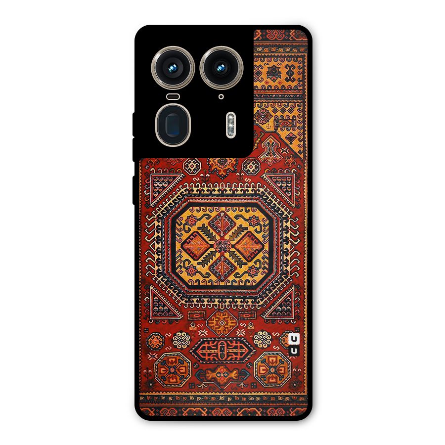 Classic Luxury Carpet Pattern Metal Back Case for Motorola Edge 50 Ultra