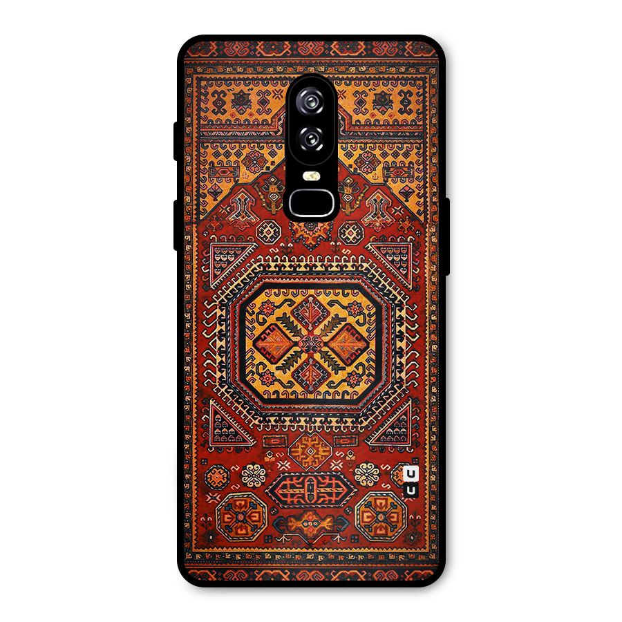 Classic Luxury Carpet Pattern Metal Back Case for OnePlus 6