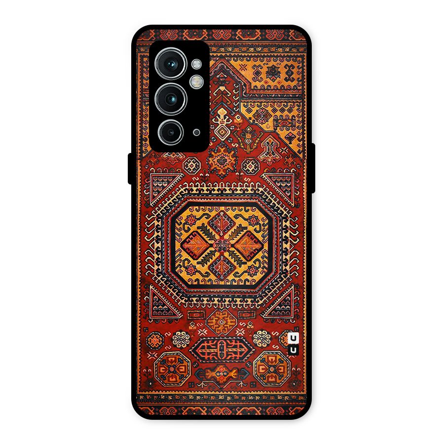 Classic Luxury Carpet Pattern Metal Back Case for OnePlus 9RT 5G