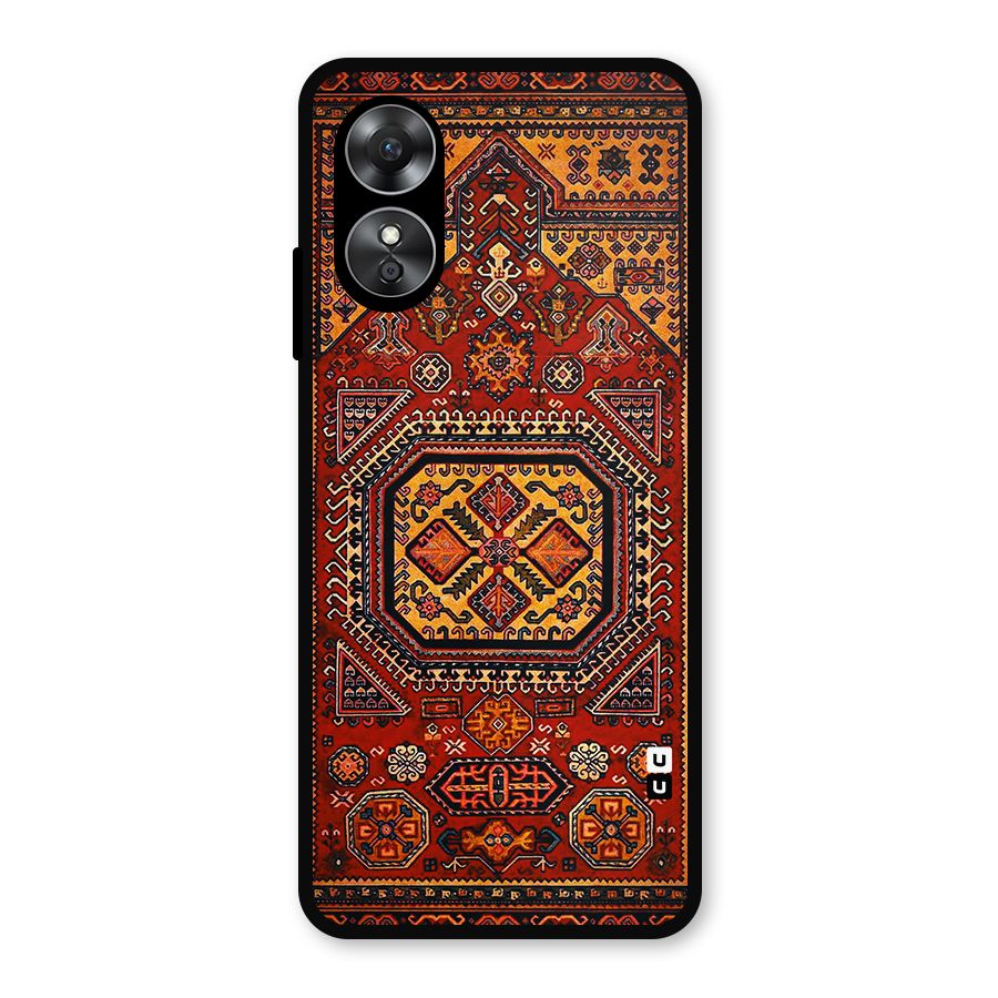 Classic Luxury Carpet Pattern Metal Back Case for Oppo A17