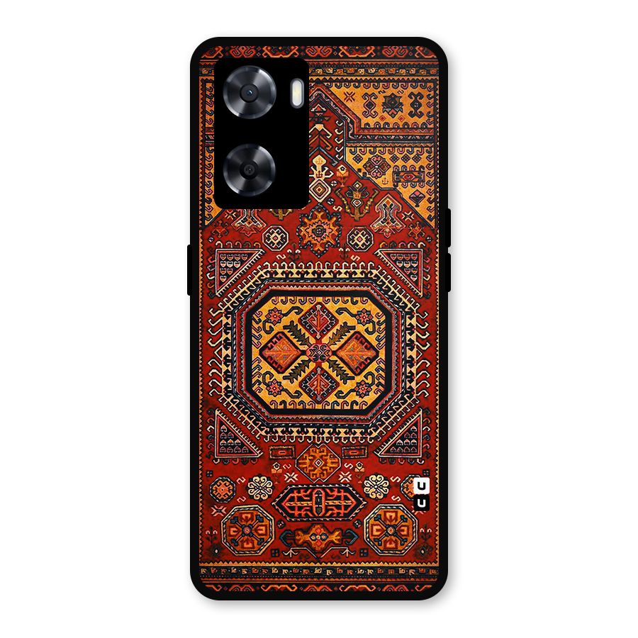 Classic Luxury Carpet Pattern Metal Back Case for Oppo A57 2022