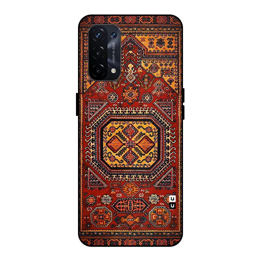 Classic Luxury Carpet Pattern Metal Back Case for Oppo A74 5G