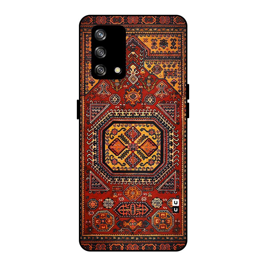 Classic Luxury Carpet Pattern Metal Back Case for Oppo F19