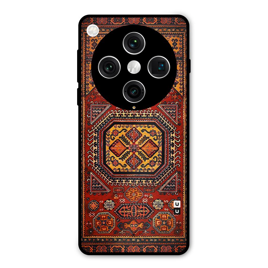 Classic Luxury Carpet Pattern Metal Back Case for Oppo Find X8 Pro