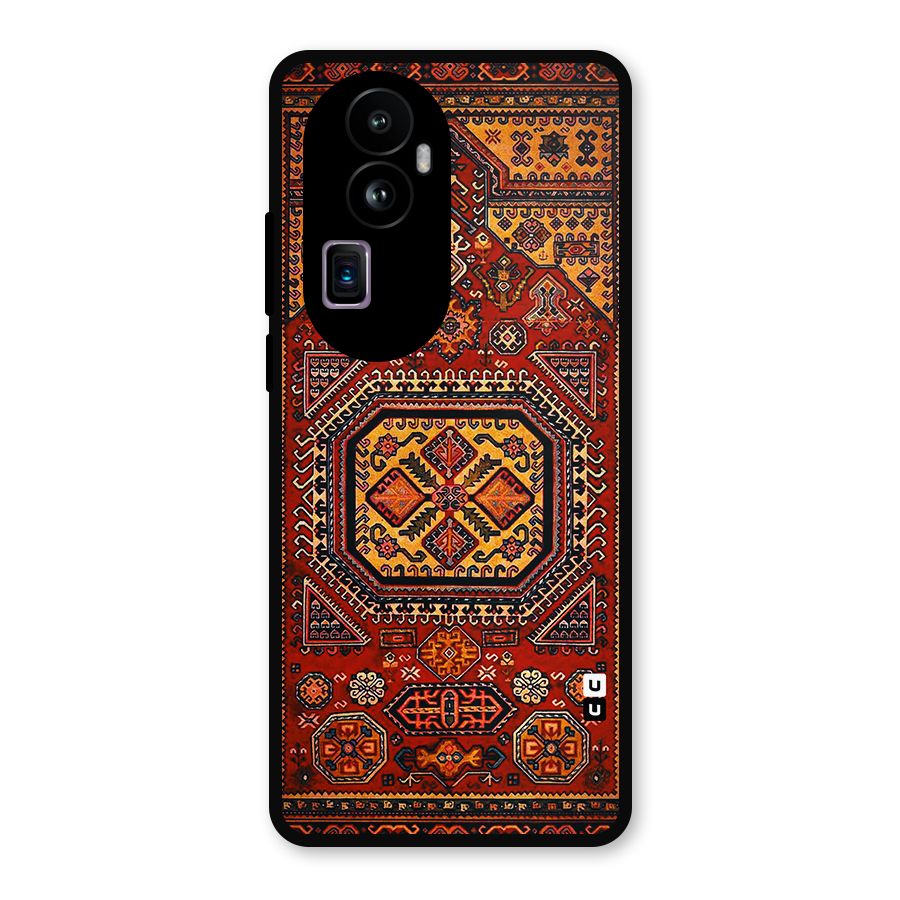 Classic Luxury Carpet Pattern Metal Back Case for Oppo Reno10 Pro Plus
