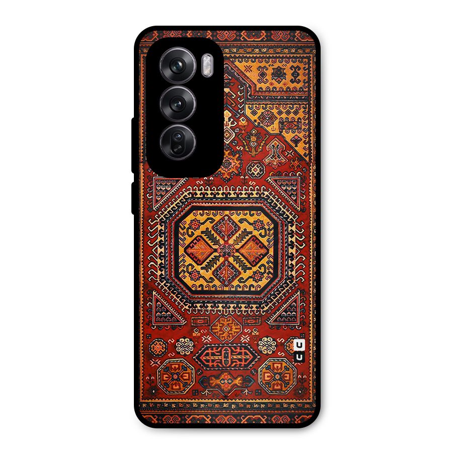 Classic Luxury Carpet Pattern Metal Back Case for Oppo Reno12 Pro