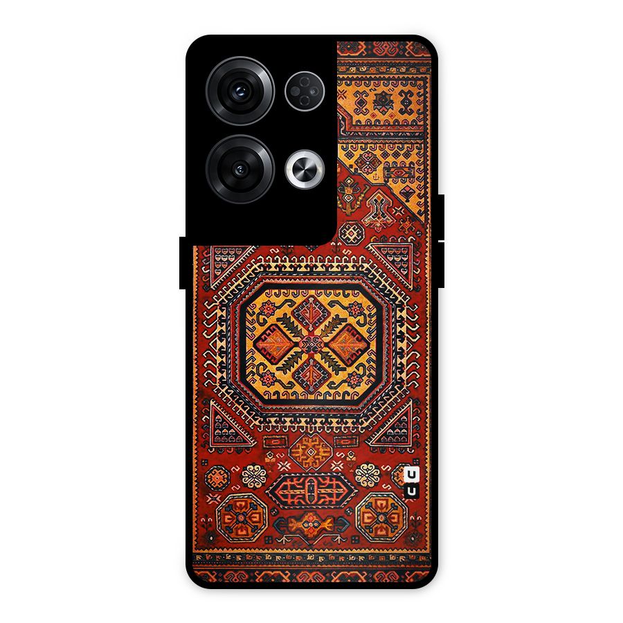 Classic Luxury Carpet Pattern Metal Back Case for Oppo Reno8 Pro 5G