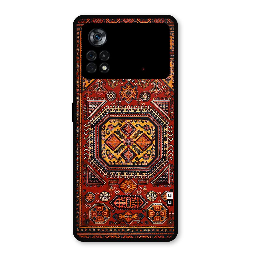 Classic Luxury Carpet Pattern Metal Back Case for Poco X4 Pro 5G