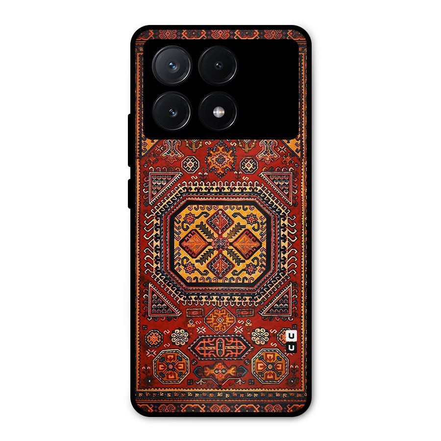 Classic Luxury Carpet Pattern Metal Back Case for Poco X6 Pro