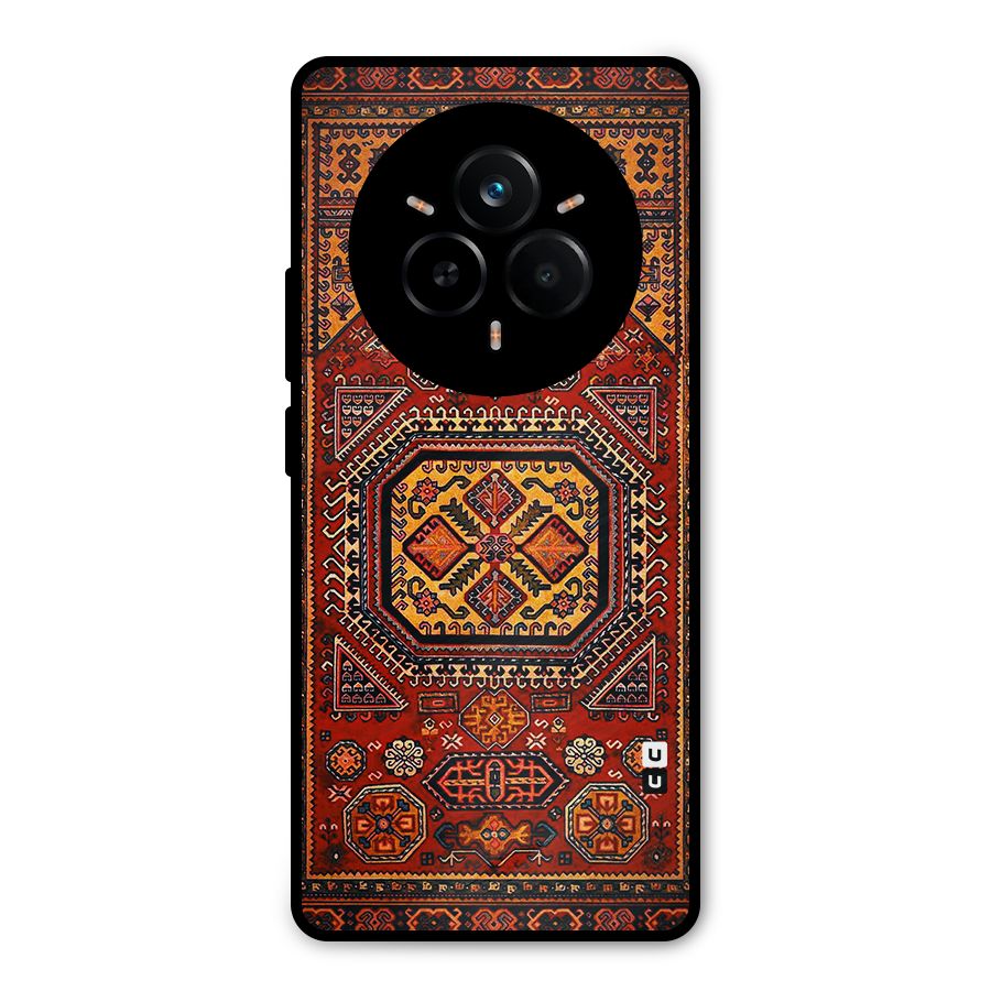 Classic Luxury Carpet Pattern Metal Back Case for Realme 14 Pro