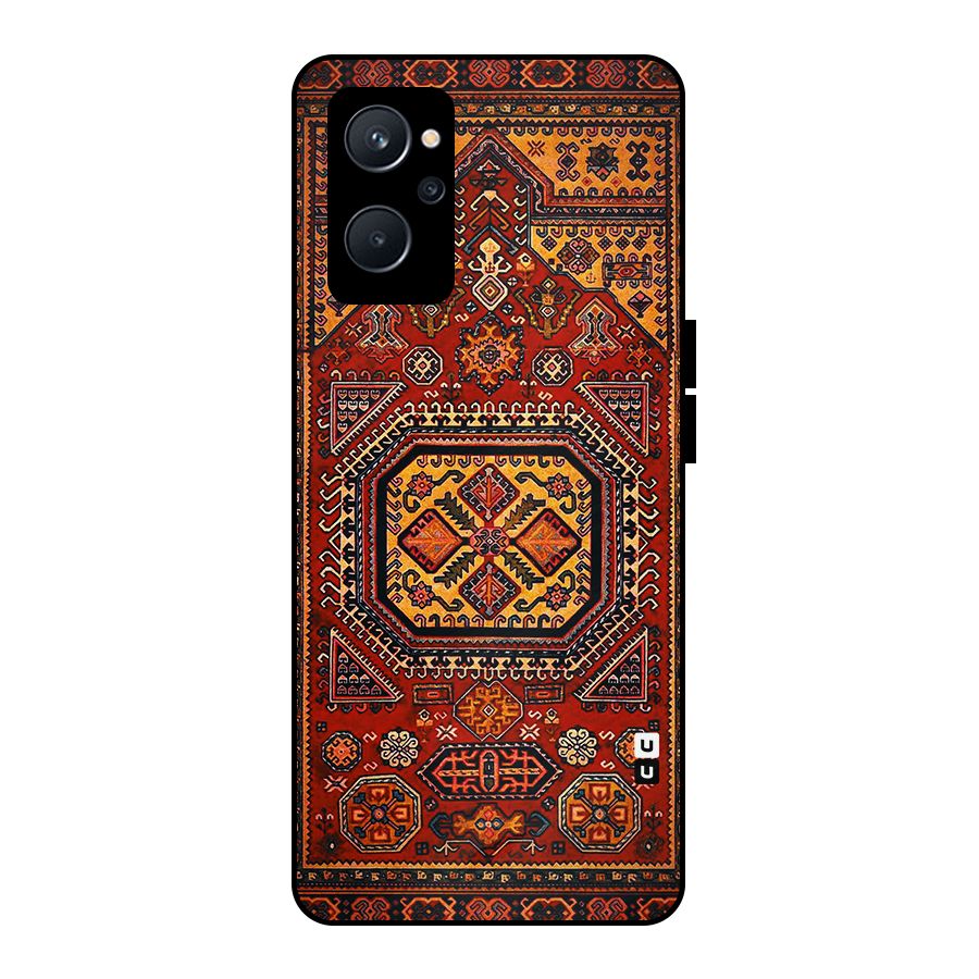 Classic Luxury Carpet Pattern Metal Back Case for Realme 9i 5G
