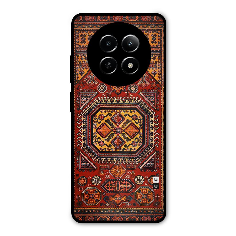 Classic Luxury Carpet Pattern Metal Back Case for Realme Narzo 70x 5G
