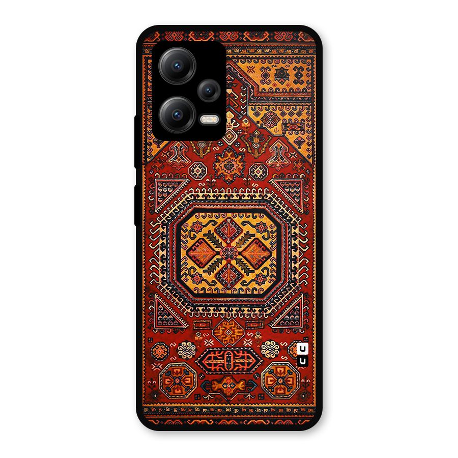 Classic Luxury Carpet Pattern Metal Back Case for Redmi Note 12 5G