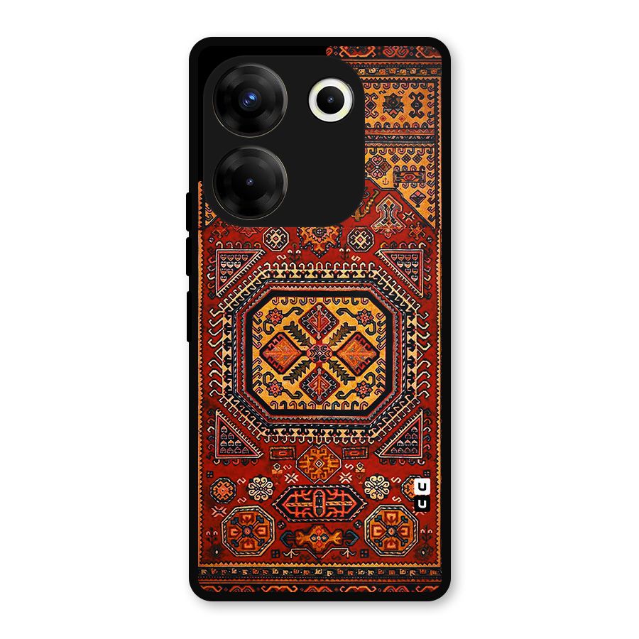 Classic Luxury Carpet Pattern Metal Back Case for Tecno Camon 20 Pro