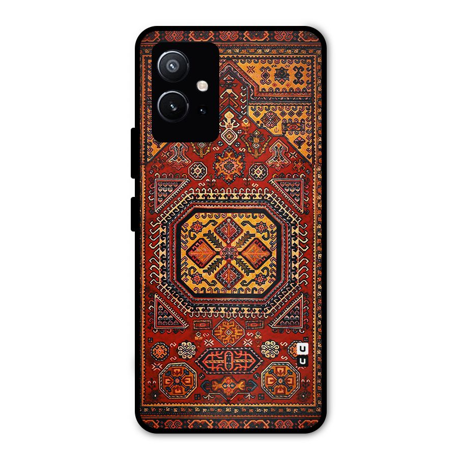 Classic Luxury Carpet Pattern Metal Back Case for Vivo T1 5G