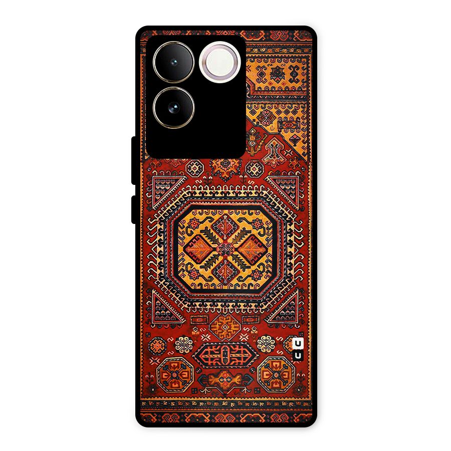 Classic Luxury Carpet Pattern Metal Back Case for Vivo T2 Pro