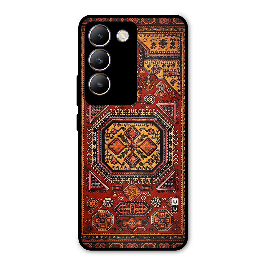 Classic Luxury Carpet Pattern Metal Back Case for Vivo T3 5G