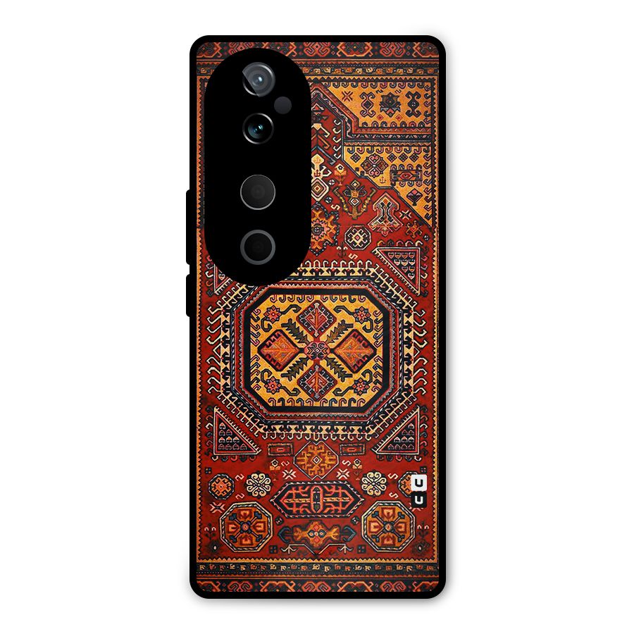 Classic Luxury Carpet Pattern Metal Back Case for Vivo T3 Ultra