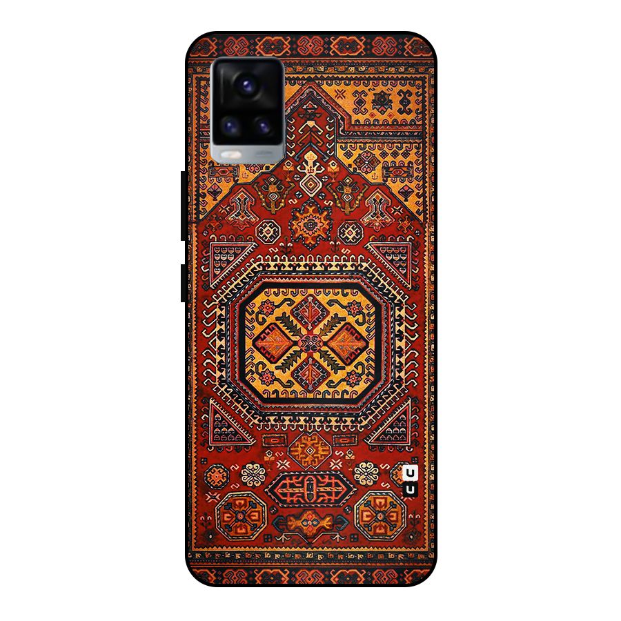 Classic Luxury Carpet Pattern Metal Back Case for Vivo V20 2021