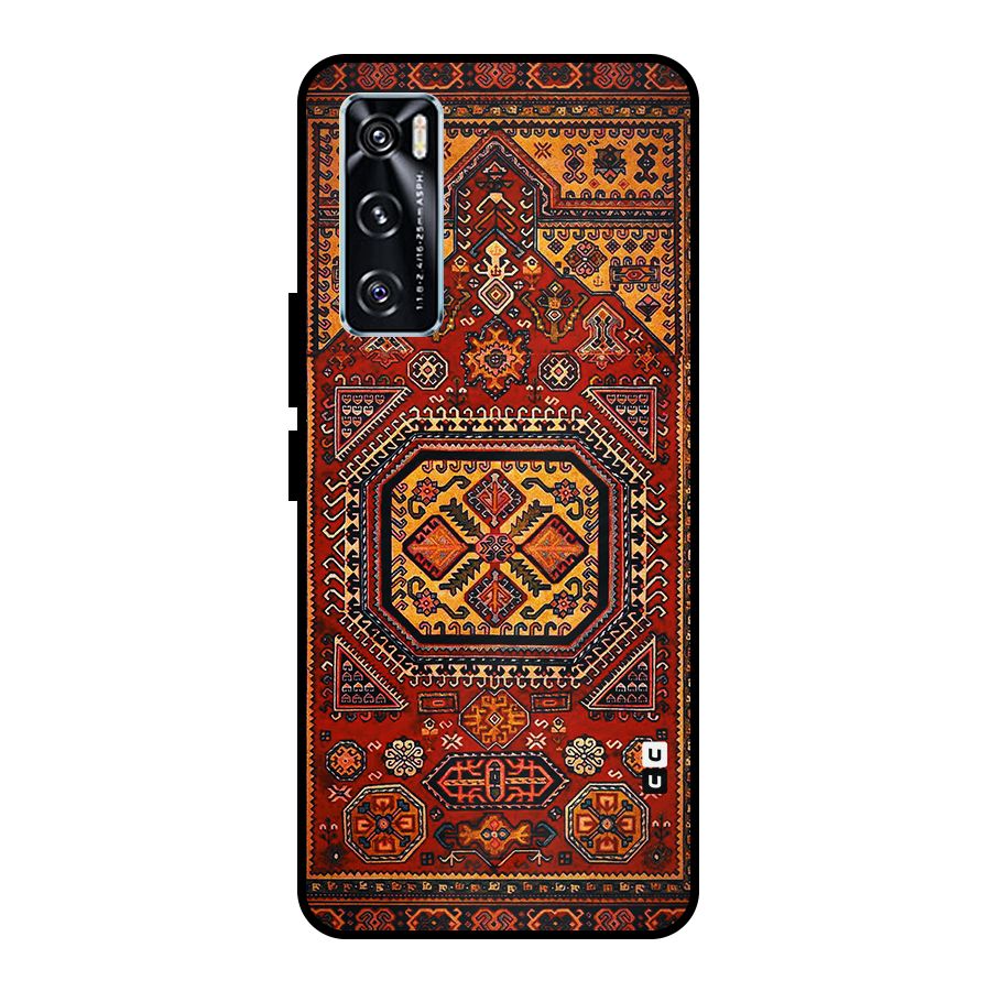 Classic Luxury Carpet Pattern Metal Back Case for Vivo V20 SE