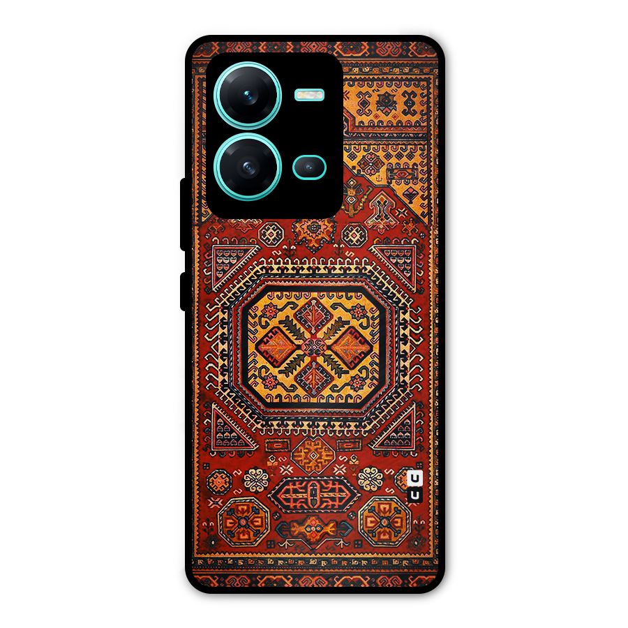 Classic Luxury Carpet Pattern Metal Back Case for Vivo V25