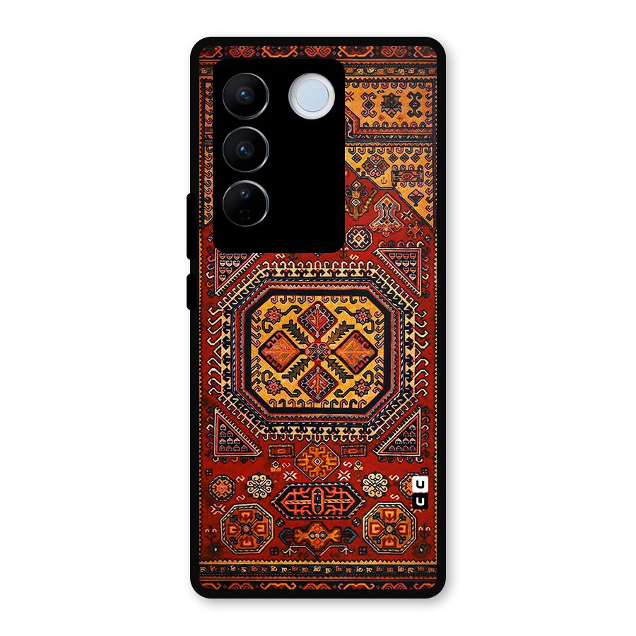 Classic Luxury Carpet Pattern Metal Back Case for Vivo V27