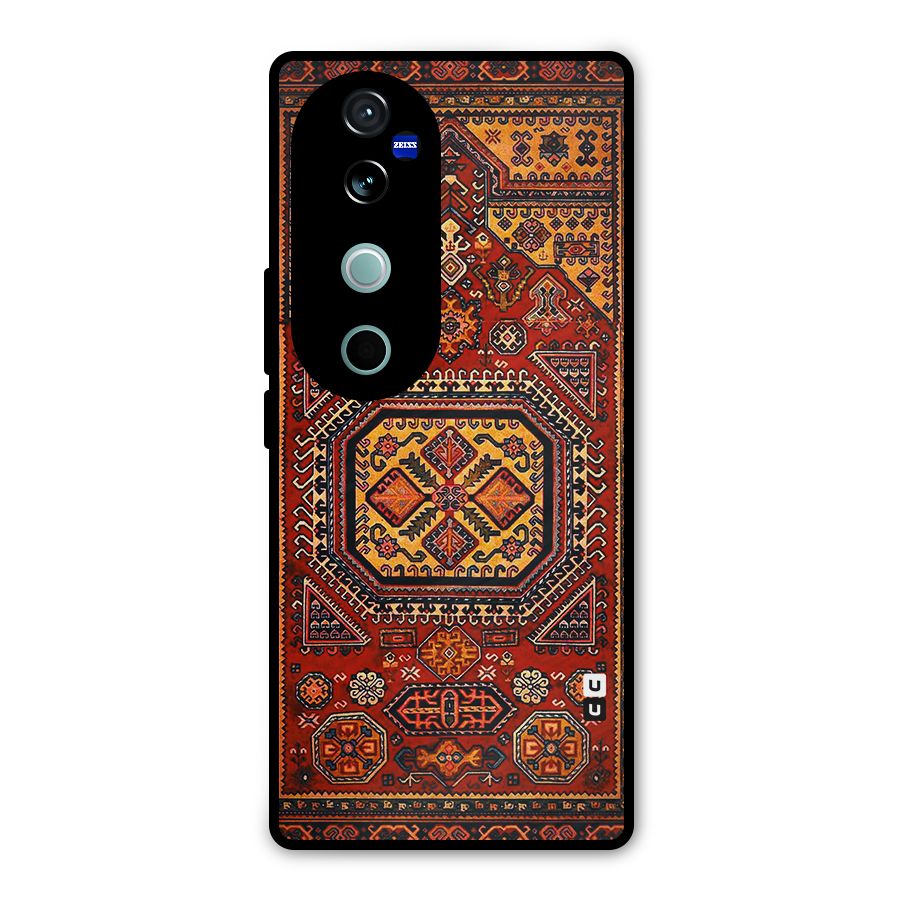 Classic Luxury Carpet Pattern Metal Back Case for Vivo V40