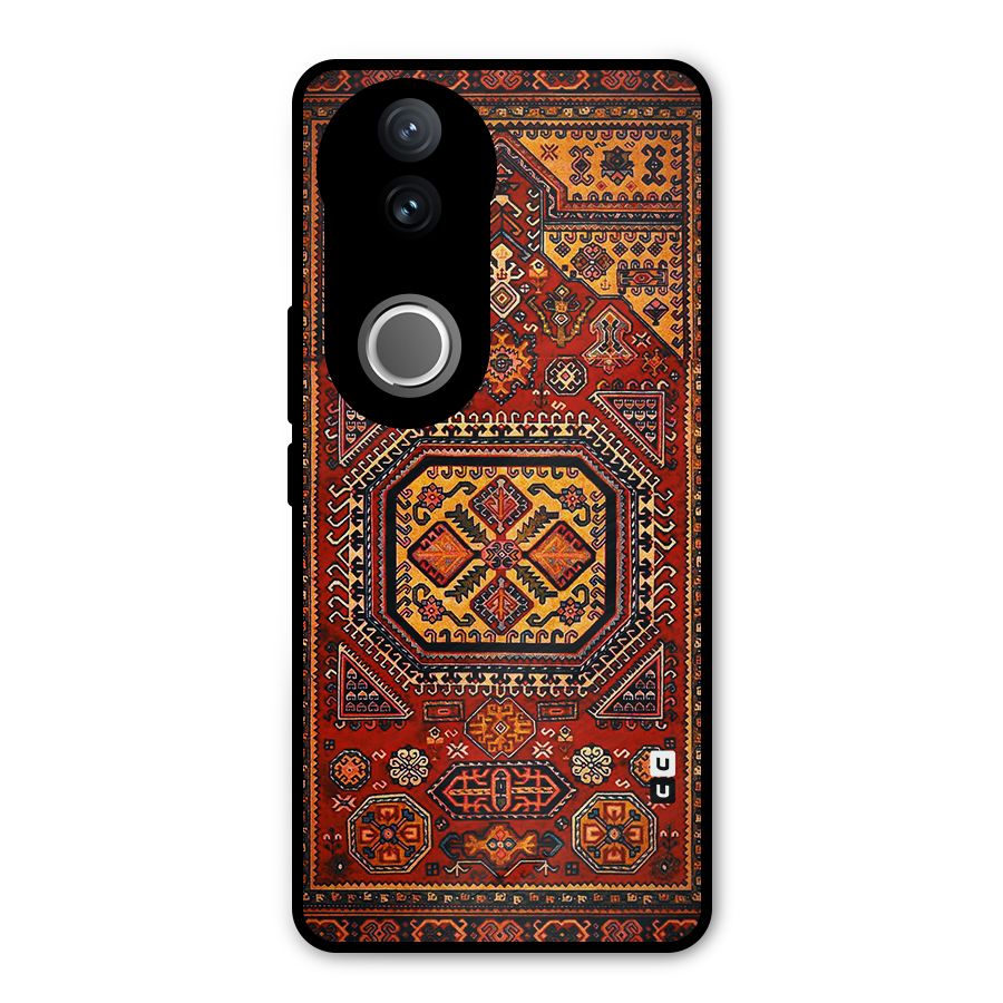 Classic Luxury Carpet Pattern Metal Back Case for Vivo V50e