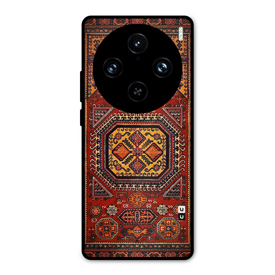 Classic Luxury Carpet Pattern Metal Back Case for Vivo X100 Pro