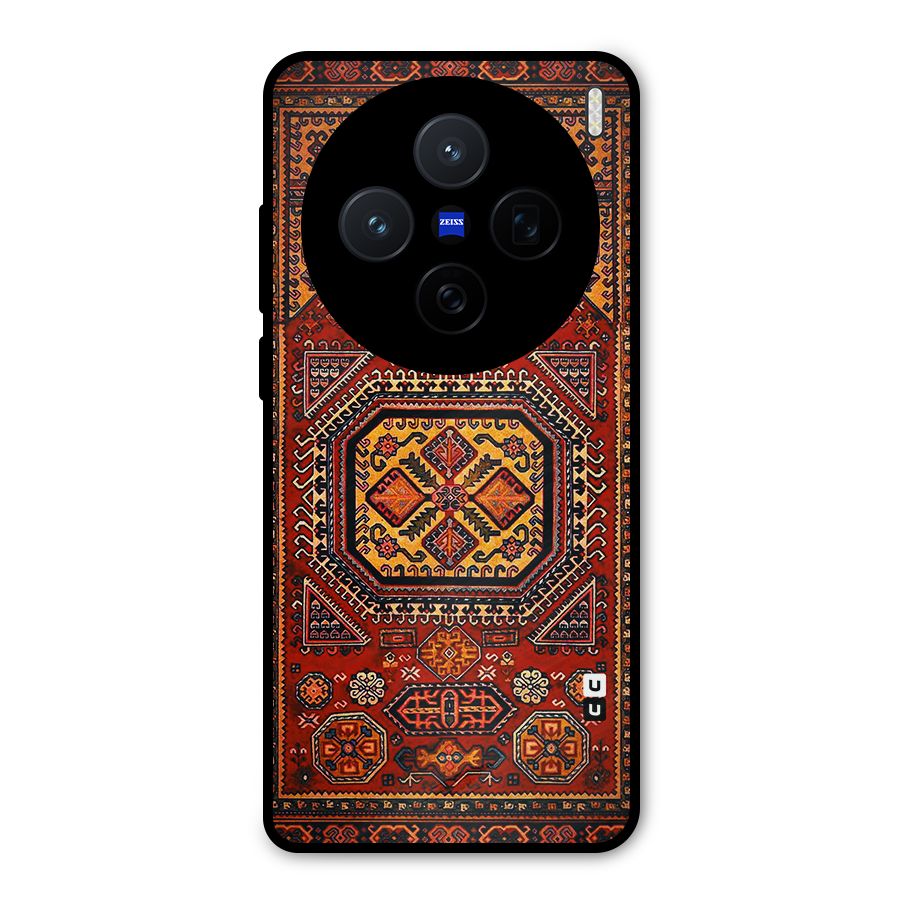 Classic Luxury Carpet Pattern Metal Back Case for Vivo X200
