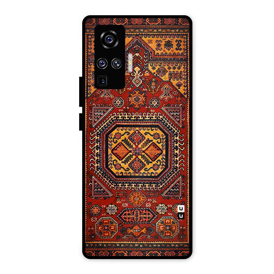 Classic Luxury Carpet Pattern Metal Back Case for Vivo X50 Pro