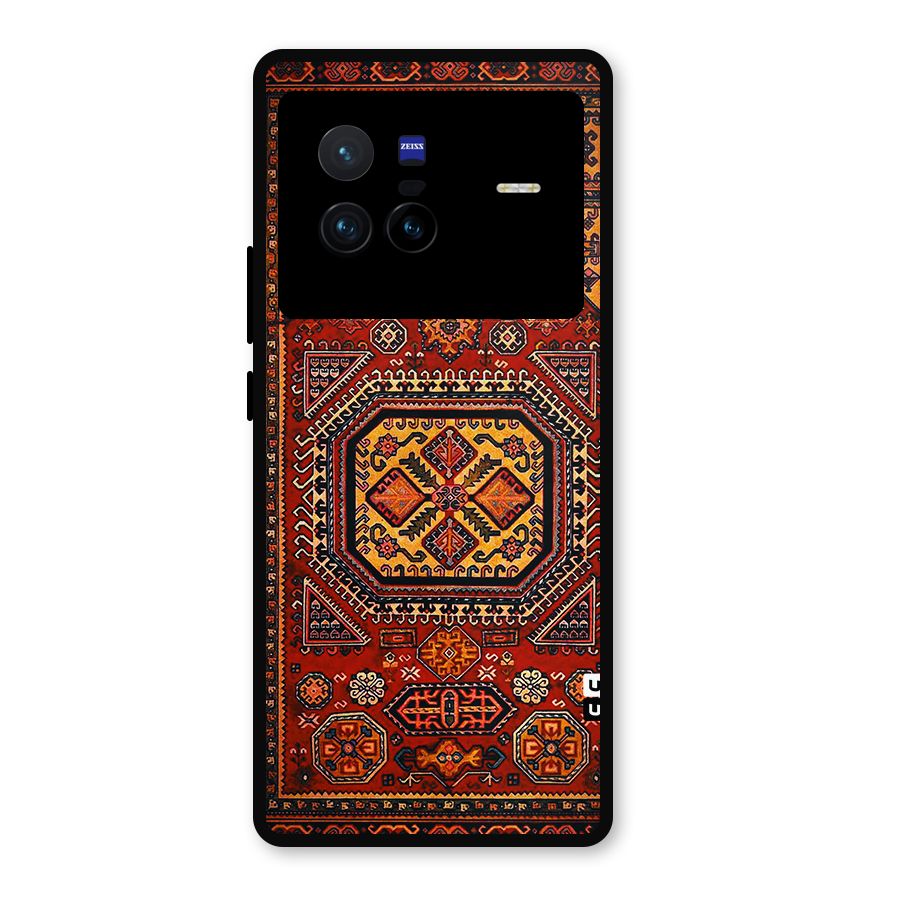 Classic Luxury Carpet Pattern Metal Back Case for Vivo X80