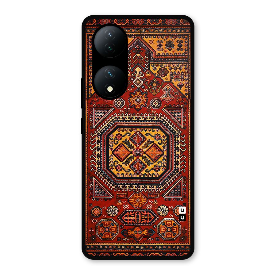 Classic Luxury Carpet Pattern Metal Back Case for Vivo Y100a