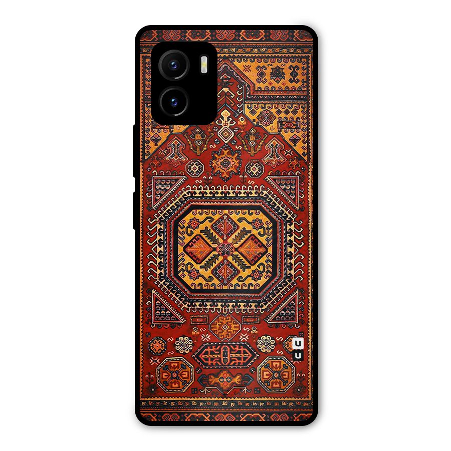 Classic Luxury Carpet Pattern Metal Back Case for Vivo Y15s