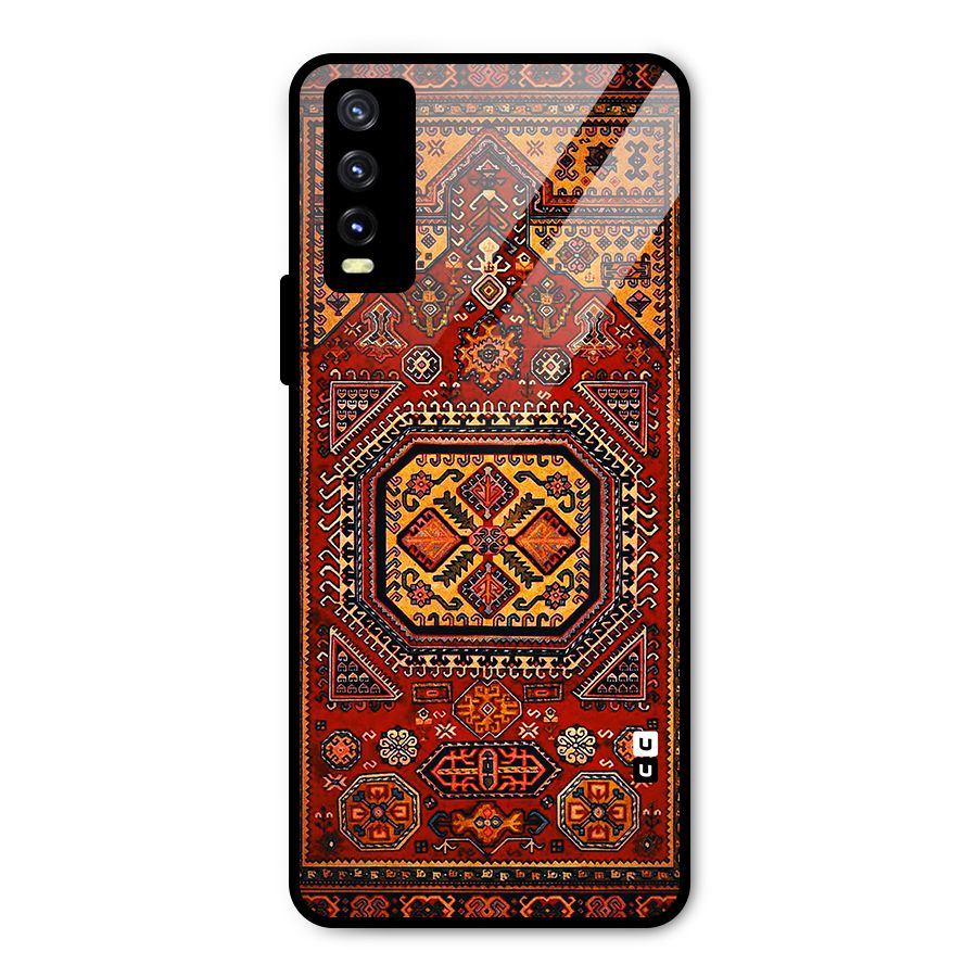 Classic Luxury Carpet Pattern Metal Back Case for Vivo Y20 2021