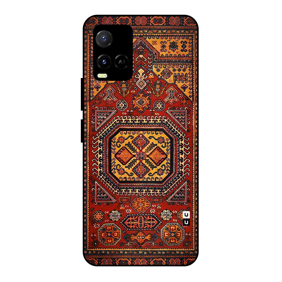 Classic Luxury Carpet Pattern Metal Back Case for Vivo Y21A