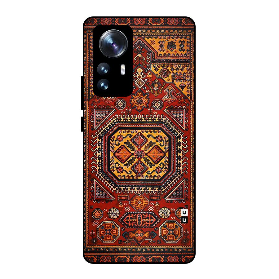 Classic Luxury Carpet Pattern Metal Back Case for Xiaomi 12 Pro
