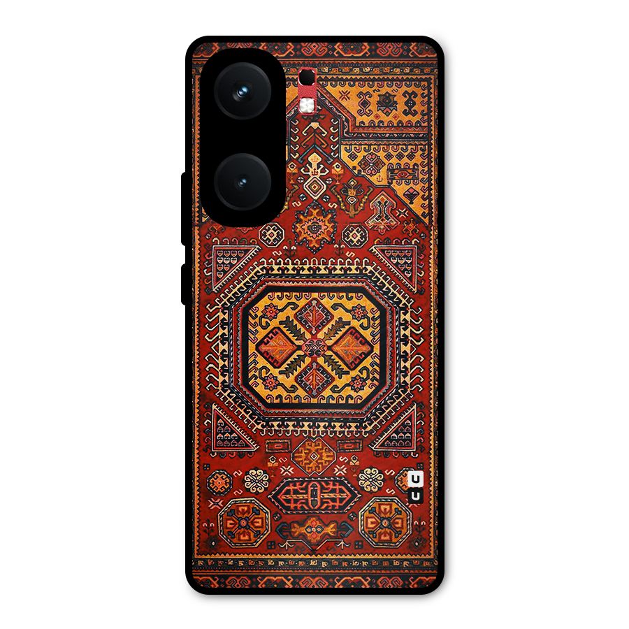 Classic Luxury Carpet Pattern Metal Back Case for iQOO Neo 9 Pro