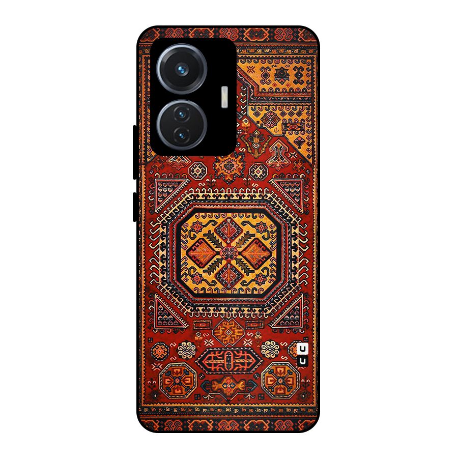 Classic Luxury Carpet Pattern Metal Back Case for iQOO Z6 44W