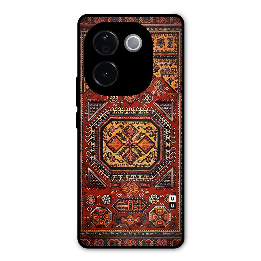 Classic Luxury Carpet Pattern Metal Back Case for iQOO Z9s Pro