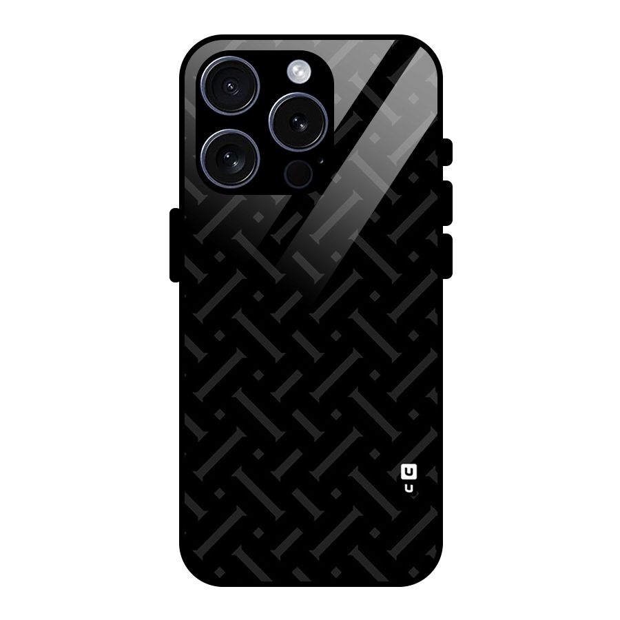 Classic Pipes Pattern Glass Back Case for iPhone 15 Pro