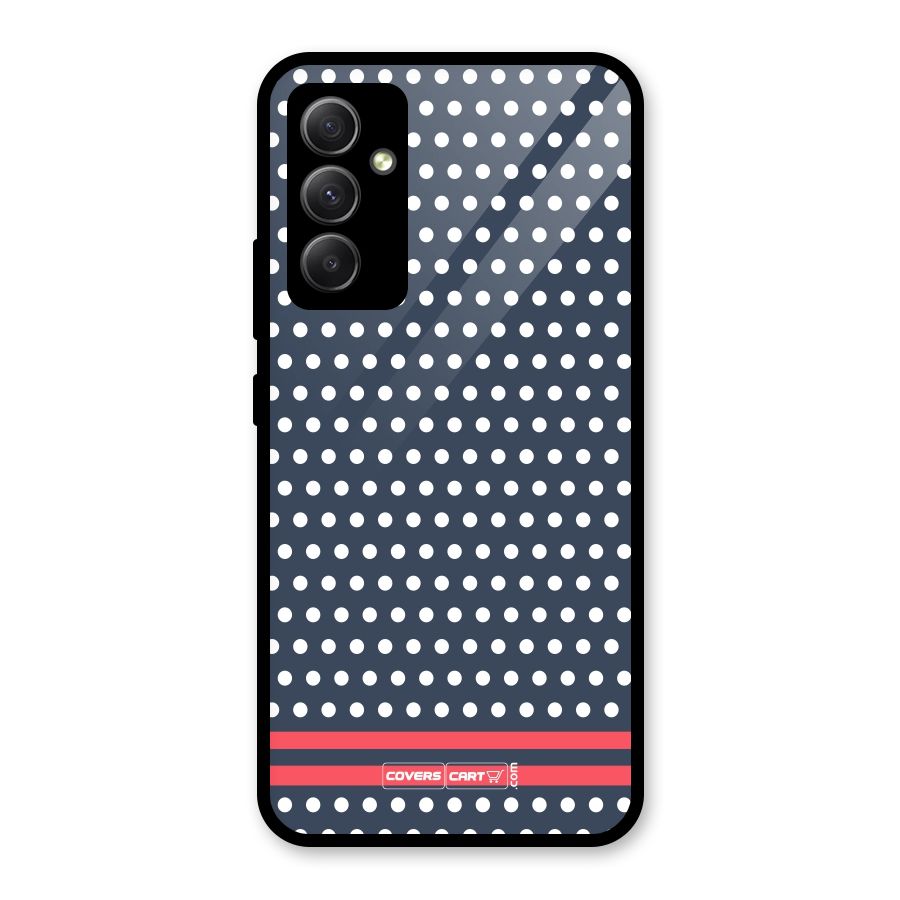 Classic Polka Dots Glass Back Case for Galaxy A34