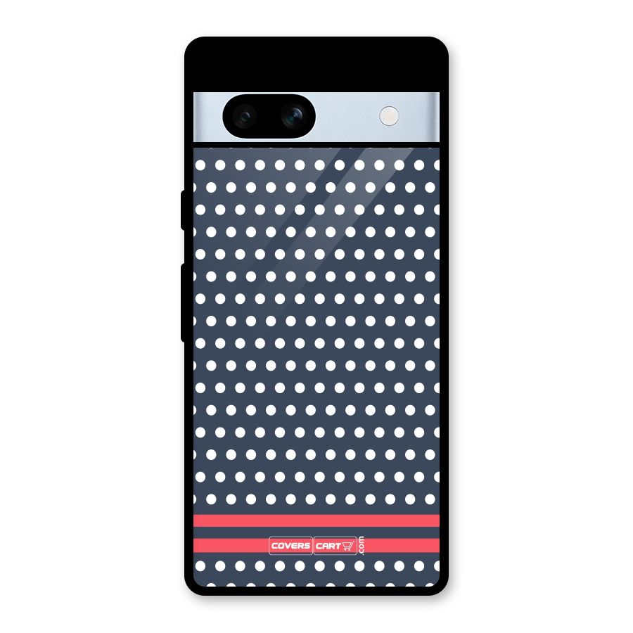 Classic Polka Dots Glass Back Case for Google Pixel 7a