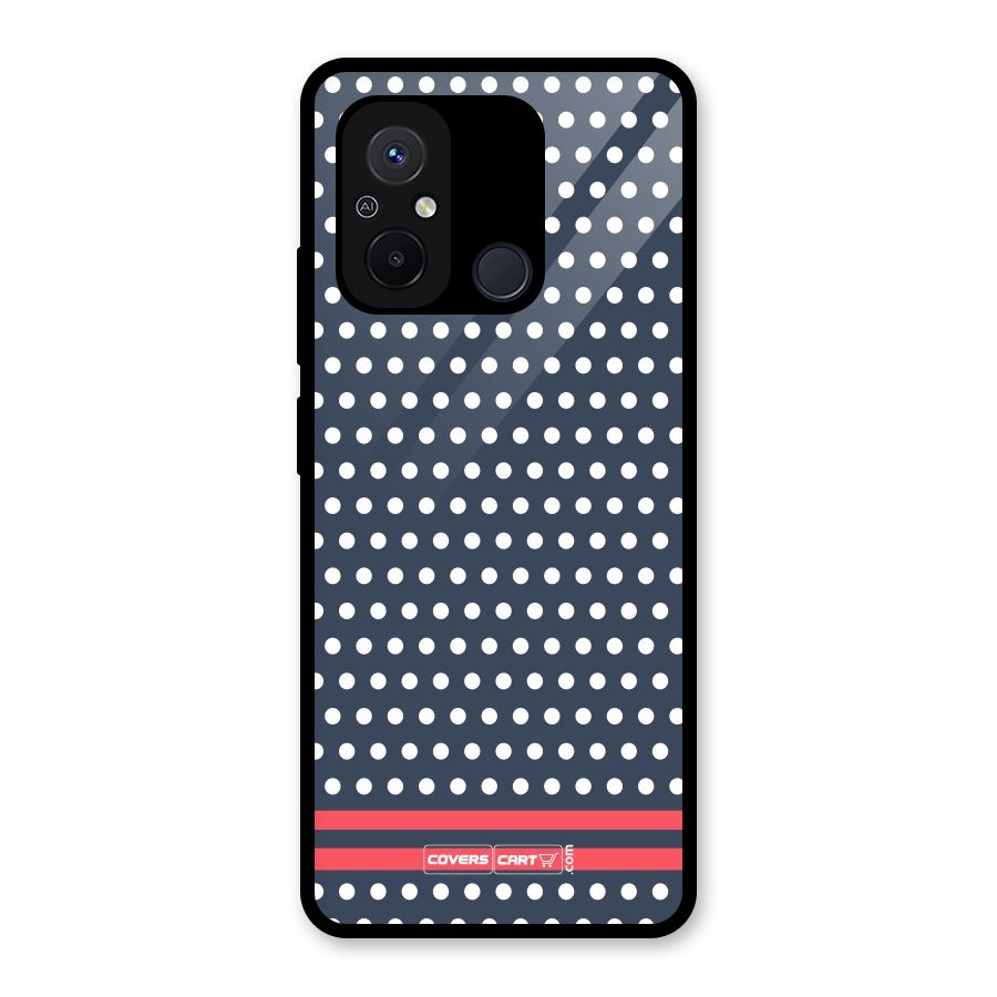 Classic Polka Dots Glass Back Case for Redmi 12C