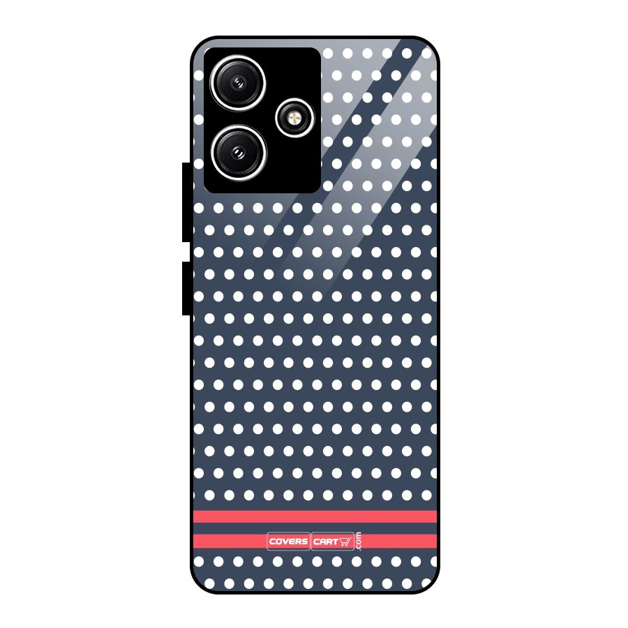 Classic Polka Dots Glass Back Case for Redmi 12 5G
