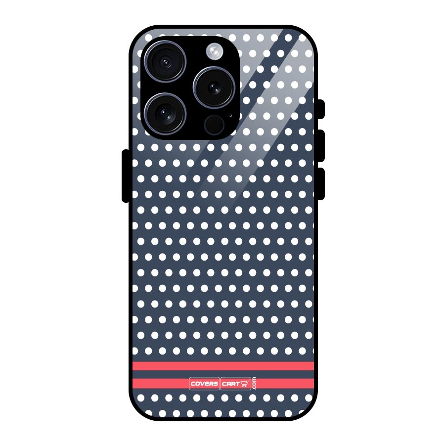 Classic Polka Dots Glass Back Case for iPhone 15 Pro