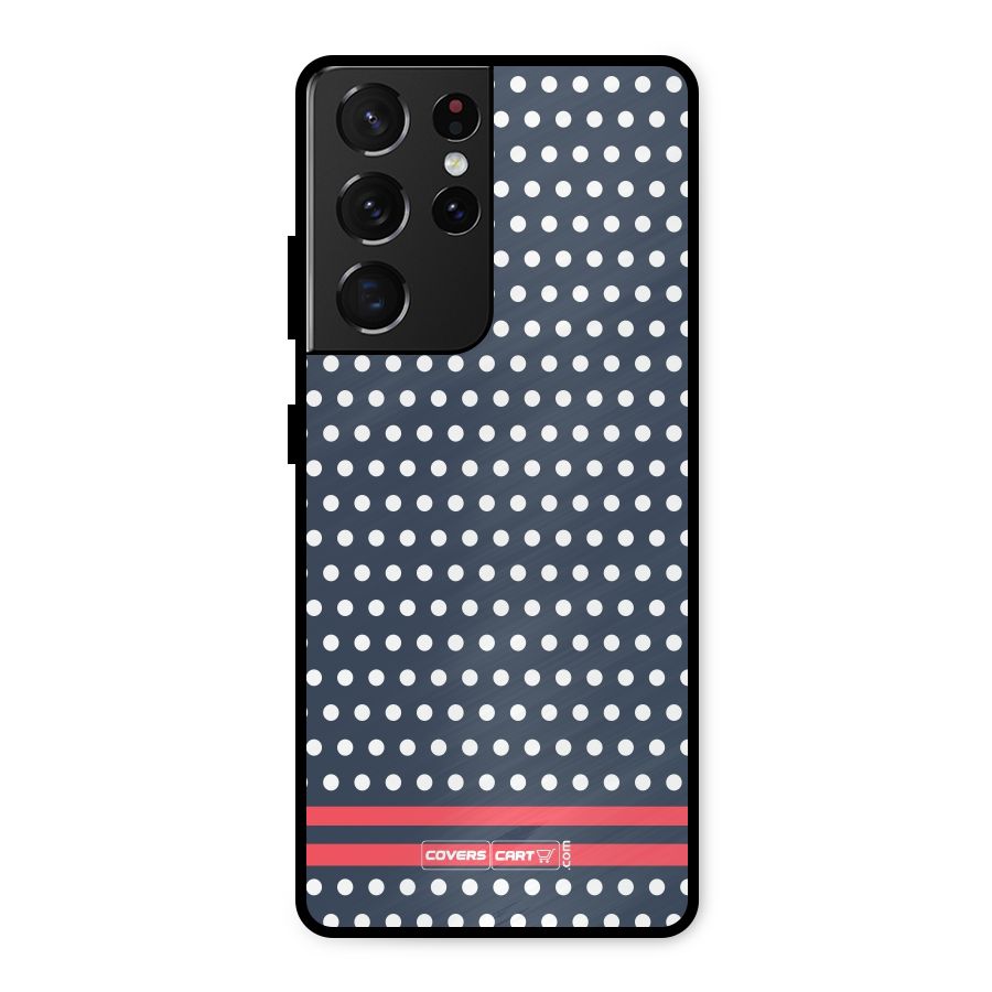 Classic Polka Dots Metal Back Case for Galaxy S21 Ultra 5G