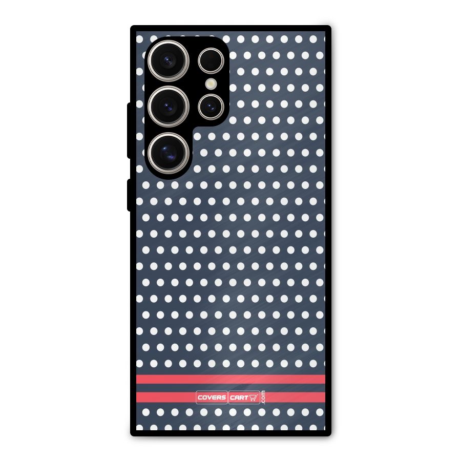 Classic Polka Dots Metal Back Case for Galaxy S24 Ultra