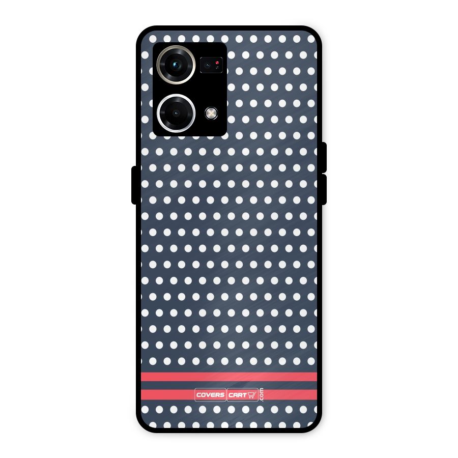Classic Polka Dots Metal Back Case for Oppo F21s Pro 4G