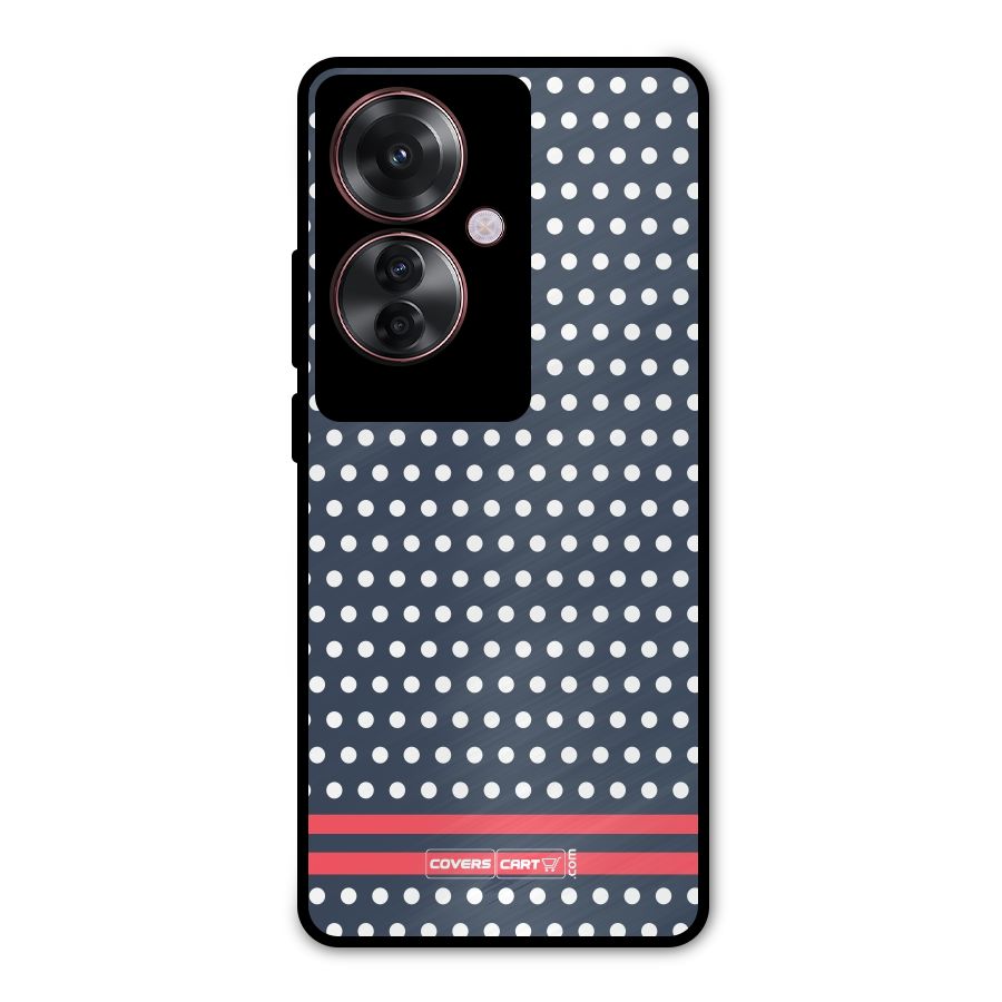Classic Polka Dots Metal Back Case for Oppo F25 Pro